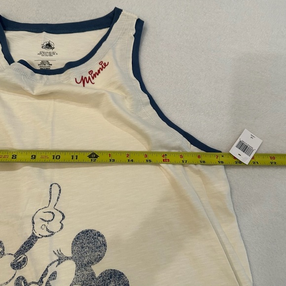 Disney Parks Cream and Blue Tank Top with Mickey and Friends Graphic - Picture 3 of 7
